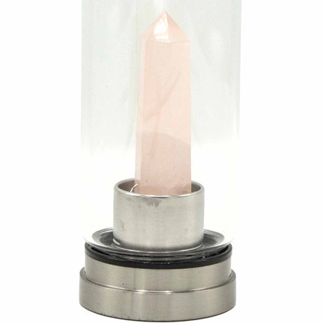 Crystal Water Bottle - Rejuvenating Rose Quartz - Obelisk - SHAMTAM.COM