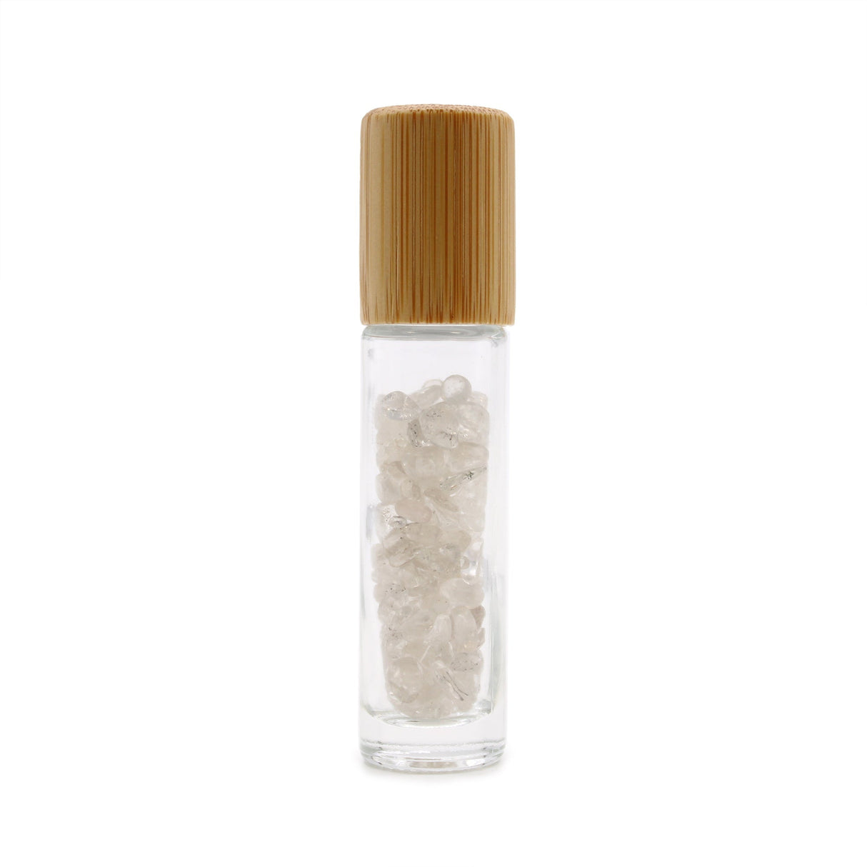 Crystal Oil Roller - Rock Quartz - Wooden Cap - SHAMTAM.COM