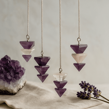 Crystal Pendulum Pyramid, Assorted Gemstones