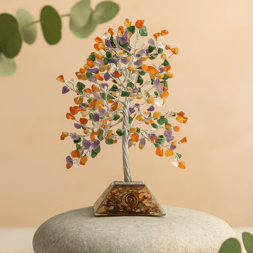Albero di Cristallo con Base in Orgonite – 320 Pietre Preziose