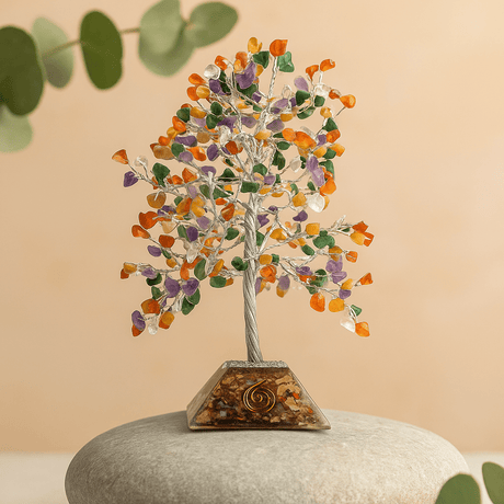 Crystal Tree with Orgonite Base - 320 Gemstones - SHAMTAM.COM