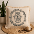 Cushion 60x60cm Green Hamsa Mandala - SHAMTAM.COM