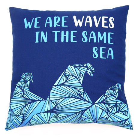 Cushion Cover 45x45 Cotton Blue We Are Waves - SHAMTAM.COM