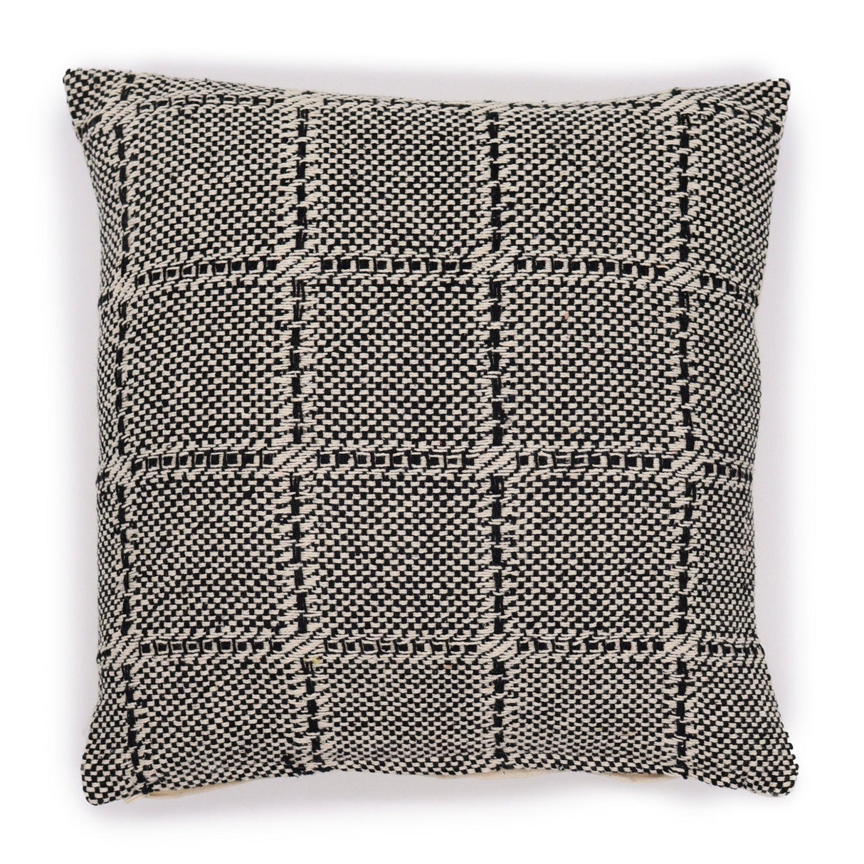 Boho Cushion Cover - Squares Grey - 40x40cm - SHAMTAM.COM