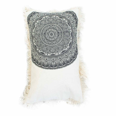 Cushion Cover Cotton Mandala 30x50cm Black - SHAMTAM.COM