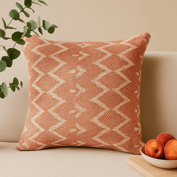 Párnahuzat rózsaszín boho geometrikus pamut 40x40 cm