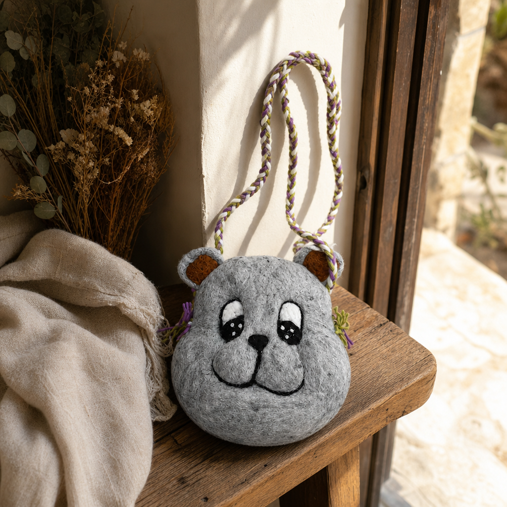 Cute Animal Bags - Bear — styled in a warm, naturally lit interior