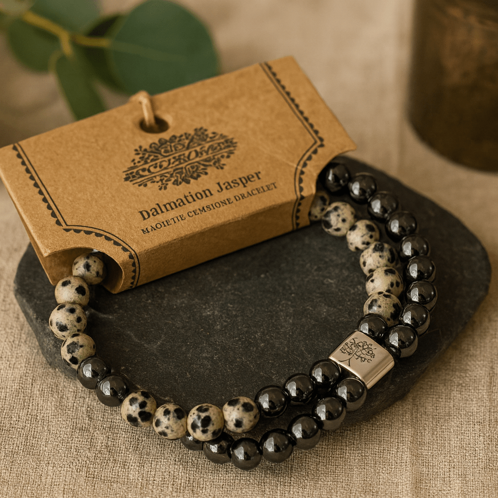 Dalmatian Jasper Bracelet, Magnetic - SHAMTAM.COM