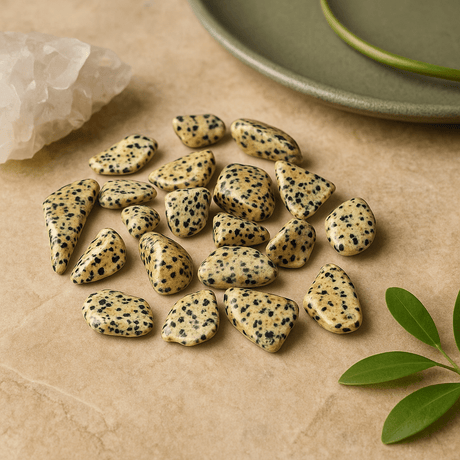 Dalmatian Stone Tumbled Stones, 24 Pieces - SHAMTAM.COM