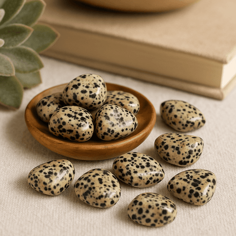 Dalmatian Stone Tumbled Stones Extra Large 18 Pieces - SHAMTAM.COM