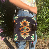 Boho Bag Messenger Dark Navy Kilim - SHAMTAM.COM