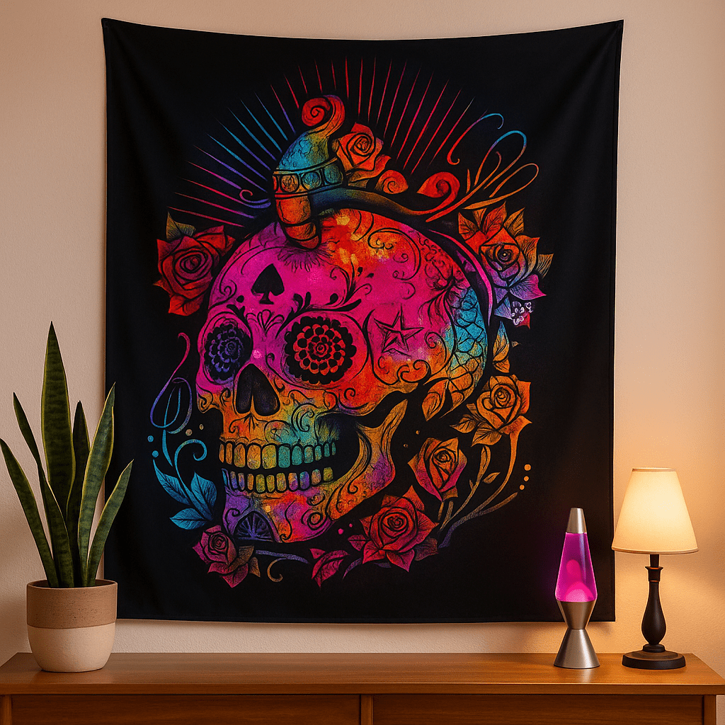 Day of the Dead Skull Cotton Wall Art - SHAMTAM.COM
