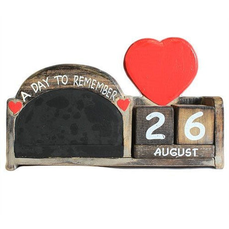 Perpetual Calendar Day To Remember Arch Blackboard - Natural - SHAMTAM.COM