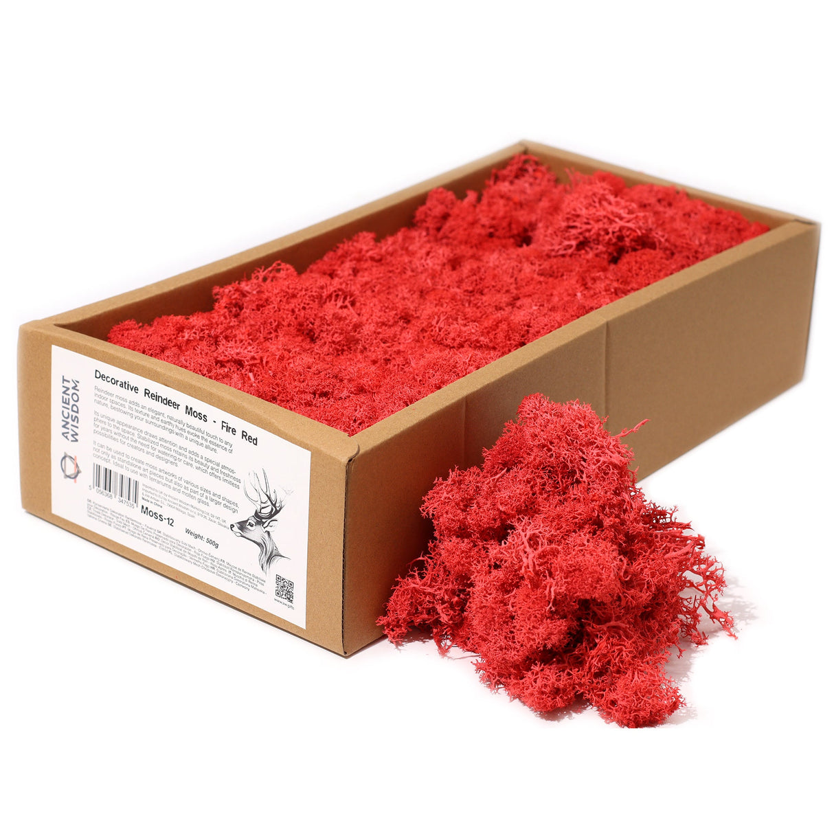 Decoration Reindeer Moss - Fire Red - (approx 500gm) - SHAMTAM.COM