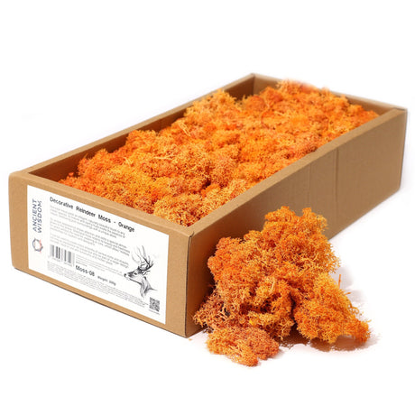 Decoration Reindeer Moss - Orange - (approx 500gm) - SHAMTAM.COM