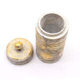 Decorative Container Tall White & Gold - SHAMTAM.COM