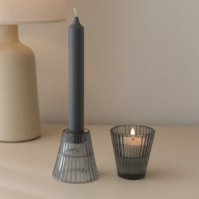 Dinner Candle and Tealight Holder Midnight Grey 2 - Pack - SHAMTAM.COM