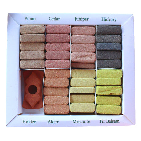 7 Earthy Himalaya Incenso Smudge Bricks Natural Incense and Burner - GIft Pack of 70 - SHAMTAM.COM