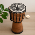 Djembe Drum Wide Top Buddha Design 13cm - SHAMTAM.COM