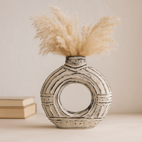 Donut Vase, Cream 18cm - SHAMTAM.COM