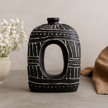 Donut Vase Oval Chocolate 30cm