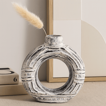 Donut Vase Round Cream 23 cm