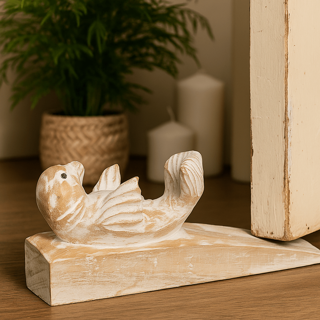 Door Stop Wooden Hand Carved Baby Seal - SHAMTAM.COM