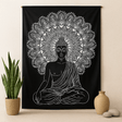 Double Bedspread, Black And White Buddha Wall Hanging - SHAMTAM.COM