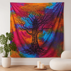 Double Cotton Bedspread And Wall Hanging Winter Tree - SHAMTAM.COM