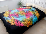 Double Cotton Bedspread + Wall Hanging - Black Hamsa - SHAMTAM.COM