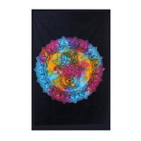 Double Cotton Bedspread + Wall Hanging - Black Hamsa - SHAMTAM.COM