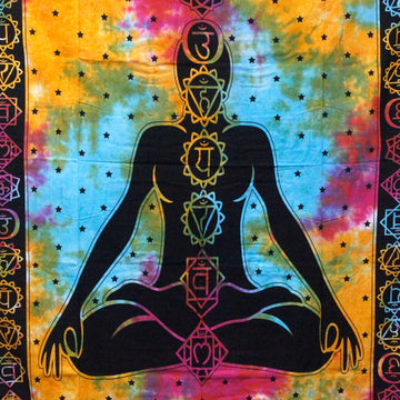 Doppelte Baumwoll-Tagesdecke Wandbehang Chakra Buddha