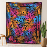 Double Cotton Bedspread Wall Hanging, Circle of Ages - SHAMTAM.COM