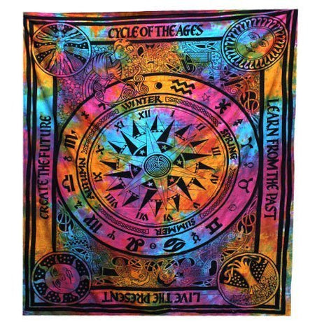 Double Cotton Bedspread + Wall Hanging - Circle of Ages - SHAMTAM.COM