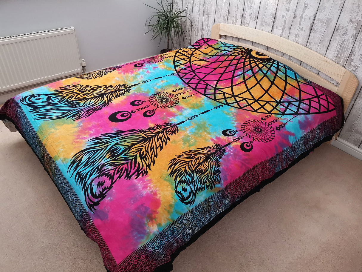 Double Cotton Bedspread + Wall Hanging - Dreamchatcher - SHAMTAM.COM