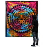 Double Cotton Bedspread + Wall Hanging - Hamsa - SHAMTAM.COM