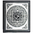 Double Cotton Bedspread + Wall Hanging - Mono - OM Mandala - SHAMTAM.COM