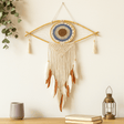 Dream Catcher Evil Eye Macrame White Grey Brown - SHAMTAM.COM