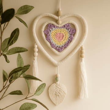 Atrapasueños Diseño de Corazón Sin Plumas