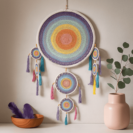 Dream Catcher Large 55cm Pastel Rainbow - SHAMTAM.COM