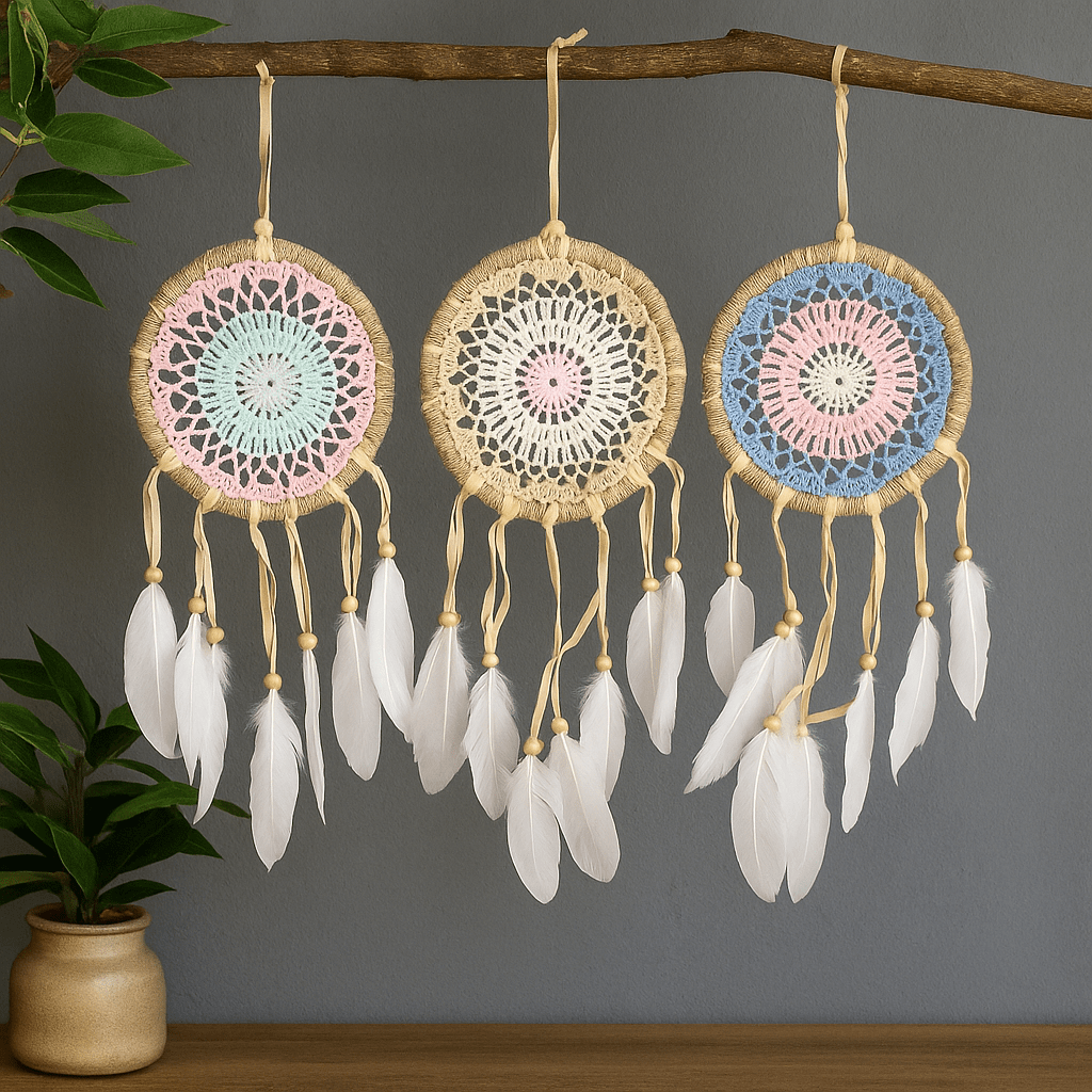 Dream Catcher Macrame 16cm 6 Pack Assorted Colours - SHAMTAM.COM