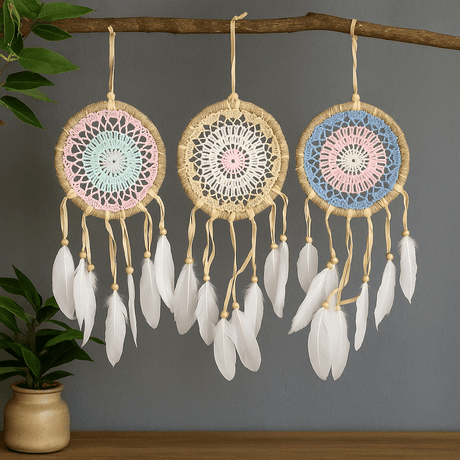 Dream Catcher Macrame 16cm 6 Pack Assorted Colours - SHAMTAM.COM