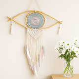 Dream Catcher Macrame Evil Eye Blue White Pink - SHAMTAM.COM
