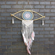 Dreamcatcher - Lrg Macrame Eye Blue/ White/Pink - SHAMTAM.COM