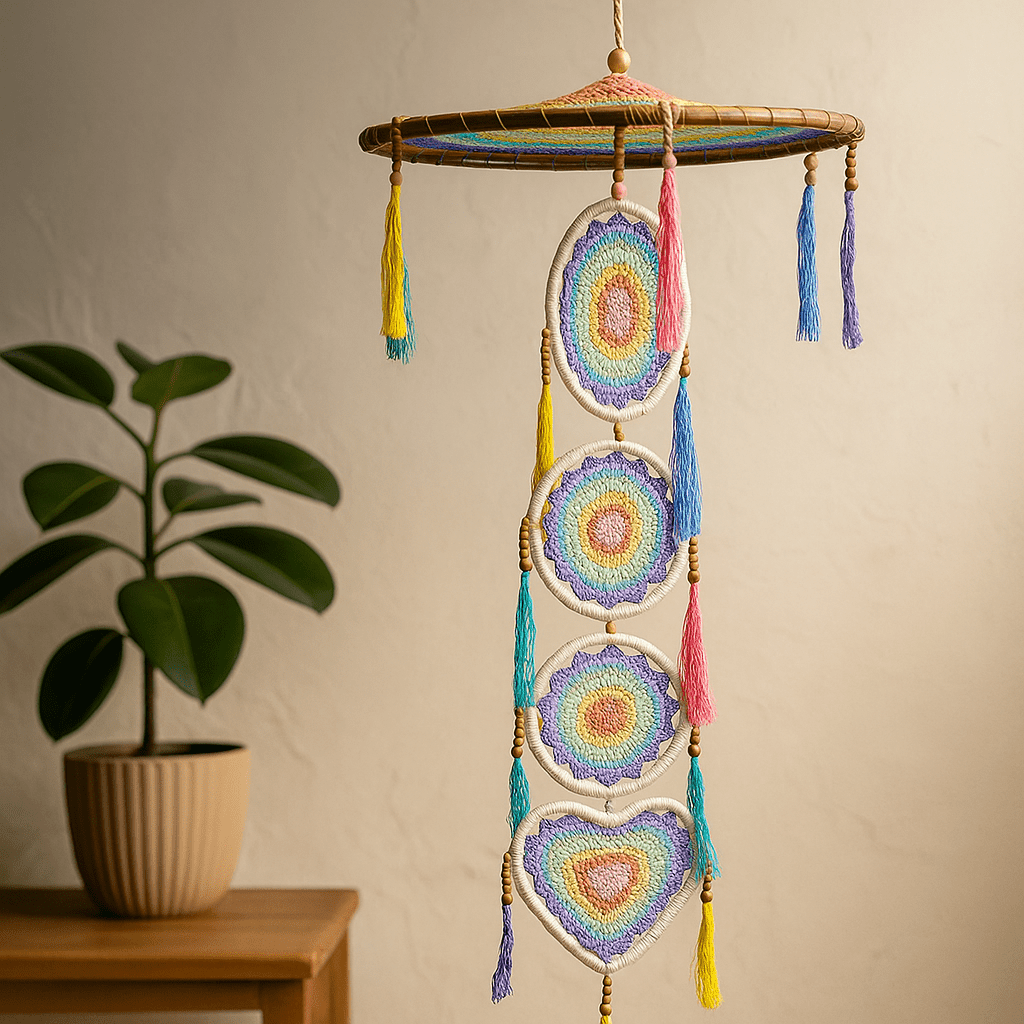 Dream Catcher Pastel Rainbow Wall Hanging - SHAMTAM.COM