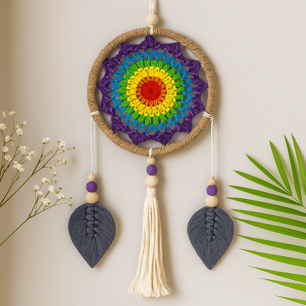 Dream Catcher Rainbow No Feathers Handmade Bali - SHAMTAM.COM