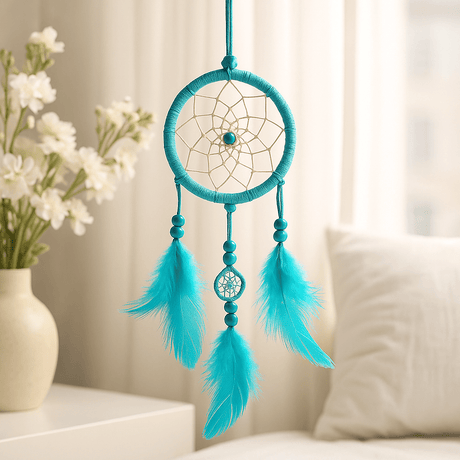 Dream Catcher Small Round Turquoise Pink Purple 6 - Pack - SHAMTAM.COM
