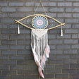 Dreamcatcher - Lrg Macrame Eye Blue/ White/Pink - SHAMTAM.COM