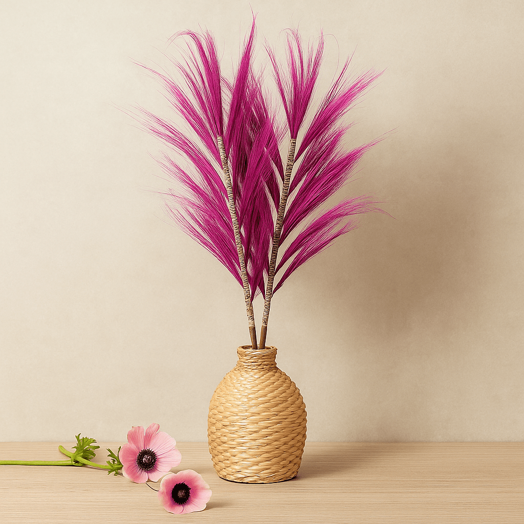 Dried Rayung Grass Pink 1.6m 3 Pack - SHAMTAM.COM