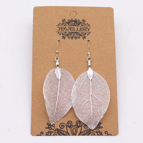 Earrings - Bravery Leaf - Silver - SHAMTAM.COM